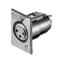 Markenlos - Prise Femelle pour Châssis de Microphone, 3 Pin, prise xlr encastrée (3 broches, stéréo). Branchement 3 Pin
