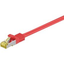RJ45 Câble Patch, cat 6A s/ftp (PiMF), 500 MHz, avec cat 7 Câble Brut, rouge, gaine de câble lszh sans halogène, cuivre, connecteur RJ45 (cat 6A).