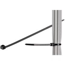 Techly - Kabelbinder, uv- und wetterfester Nylon, 4,35 mm breit und 275 mm lang, schwarz.