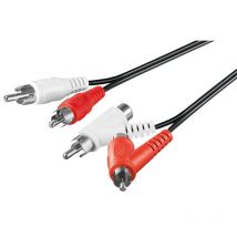 Stereo-Verbindungskabel, Cinch mit Durchleitung, 2x Cinch-Stecker 2x Cinch-Stecker/Buchse. Kabellänge 1.5 m