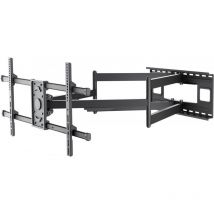 Support Mural pour tv Wide Range Pro fullmotion (xl), noir - support tv de 43 à 90 pouces (109 – 229 cm), max. 80 kg, extensible jusqu'à 104,5 cm,