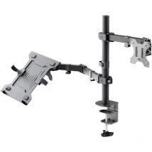 Support pour Écran avec Bras pour Ordinateur Portable Flex, noir - station de travail pour moniteurs de 13 à 32 pouces (33 - 81 cm) plus un