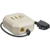 Goobay - TAE-F-NFF-Verlängerungsbox, Kupferkaschierter Aluminiumleiter (cca), TAE-F-Stecker 3x tae n/f/f- Buchse + RJ11/RJ14-Buchse (6P4C).