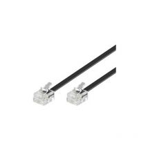 Goobay - Telefonkabel (Modularkabel), schwarz, Kupferkaschierter Aluminiumleiter (cca), RJ11-Stecker (6P4C) RJ11-Stecker (6P4C). Kabellänge 6 m