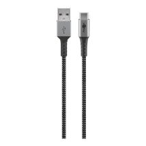 Câble Textile usb-c vers usb-a avec Fiches Métalliques 0,5 m, câble de connexion élégant et extra-robuste pour les appareils dotés d'un connecteur