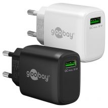 Usb-a qc Schnellladegerät (18 w) weiß, 1x USB-A-Anschluss (Quick Charge 3.0). Farbversion weiß