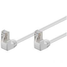 Cat 5e Câble Patch 2x 90° Coudé, f/utp - conducteur en aluminium plaqué cuivre (cca), 2x Prise RJ45 90° (8P8C), blanc, 0,5 m (96061) - Goobay