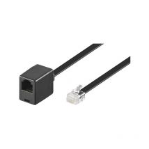 goobay Wentronic TEL 6P6C/RJ12 - 6m - 6 m - RJ12 M - RJ12 FM - Noir - Mâle/Femelle (68264)