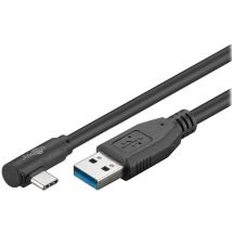 Goobay - Câble usb 3.0 uab-c à 90° vers usb-a (1 m) Noir