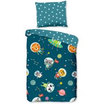 Kinder-bettwäsche-set Spacy 100x135 Cm Petrolblau Good Morning