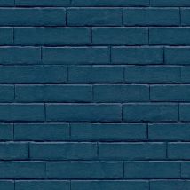 Papel de pared Good Vibes Brick Wall azul Noordwand