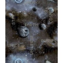 Montecolino - Papel de pared Good Vibes Galaxy Planets and Text azul negro Noordwand