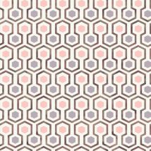 Montecolino - Papel de pared Good Vibes Hexagon Pattern rosa y morado Noordwand