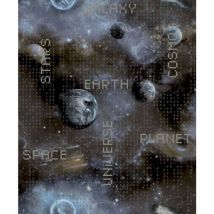 Montecolino - Papier peint Good Vibes Galaxy Planets and Text Bleu et noir Noordwand