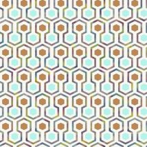 Papier peint Good Vibes Hexagon Pattern Vert et orange Noordwand