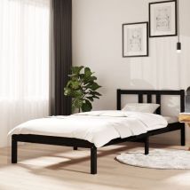 Bed Frame Black Solid Wood 90x200 cm - Goodvalue