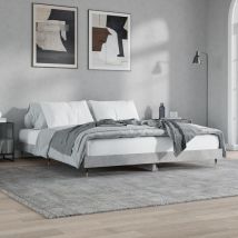 Bed Frame Concrete Grey 160x200 cm Engineered Wood - Goodvalue