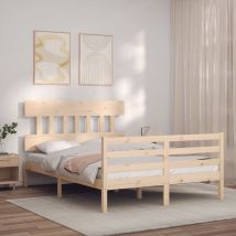 GoodValue Bed Frame with Headboard 120x200 cm Solid Wood