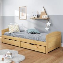 Day Bed with 2 Drawers irun 90x200 cm Solid Wood Pine - Goodvalue