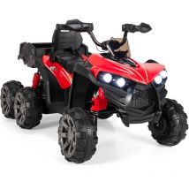 Goplus - 12V Kinder Elektroquad atv, Kinderquad mit LED-Scheinwerfer & Rücklicht, Musik, Bremse, Kindefahrzeug mit 6 stoßdämpfenden Rädern &