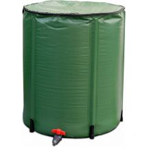 Goplus - 200 l Reservoir à Eau de Pluie Pliable en pvc, avec Filtre en Filet et Robinet, Trou de Drainage, pour Arrosage/Nettoyage des Voitures (60Φ