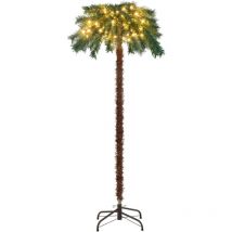 Albero di Natale150 cm, Albero di Cocco Artificiale Illuminata, con 150 Luci a led e 63 Rami, Uso Esterno, per Decorazione Domestica e Commerciale