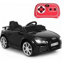 Audi tt rs Voiture Electrique Enfants, Voiture pour Enfants Klaxon, Musique, Phare LED,Pousser pour Enfants,Double Porte Télécommande 2.4G(Noir)
