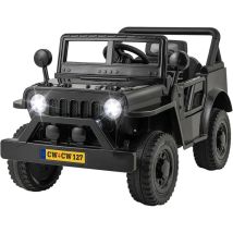 GOPLUS Auto Cavalcabile per Bambini 12V, Auto Elettrica per Bambini con Controllo Remoto, Luci, Musica, Clacson e Storia, Ruote da Trasporto, Veicolo