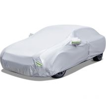 Bâche Voiture Extrieur-Housse de Voiture avec Bandes Lumineuses-Porte à Fermeture Éclair-Sac de Rangement(455x165x115cm) - Goplus
