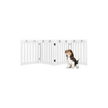 Goplus - Barriere de Protection pour Chien Pliable, Grille de Securite Pivotante par Charniere a 360 °Barriere de Securite pour Animaux Domestiques