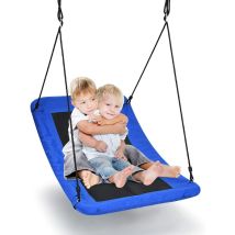 Goplus Baumschaukel Mit 100-180cm Verstellbarem Seil, Haengeschaukel Aus Oxfordstoff Bis 300kg Belastbar, Gartenschaukel Für Kinder & Jungendliche In 