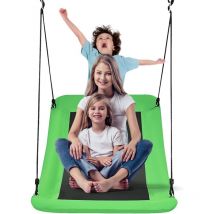 Goplus - Baumschaukel mit 100-180cm Verstellbarem Seil, Haengeschaukel aus Oxfordstoff bis 300kg Belastbar, Gartenschaukel für Kinder & Jungendliche