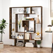 Goplus - Bibliothèque Géométrique Avec Cubes Ouvertes, Bibliothèque Étagère Avec 2 Kits Anti-basculement, Moderne Pour Salon, Bureau, 125x22x150cm (