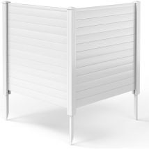 Brise-vue extérieur pour protéger votre vie privée, clôture décorative en pvc à 2 piquets avec 3 piquets incurvés, clôture de poubelle et climatiseur