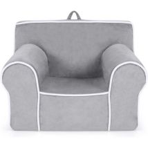 Canapé pour Enfants en Velours et Rembourré en Éponge Doux, Fauteuil pour Enfant avec Dossier et Accoudoirs Ergonomiques, Canapé pour Enfants de 0 à