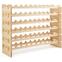 Casier à Bouteilles pour 60 Bouteilles, Range Bouteille Vin avec 6 Étagères, Porte Bouteille en Bois Massif pour Bars, sous-sols, 101x29x72cm cm,