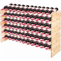 Casier a Bouteilles pour 72 Bouteilles, Range Bouteille Vin avec 6 Etageres, Porte Bouteille en Pin Massif, Grand Espace Superposable, pour Bars,