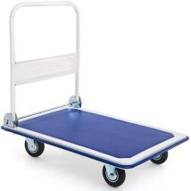 Chariot Plateforme Pliable de Transport a 4 Roues en Polyurethane Plateforme en Caoutchouc Antiderapant pour Entrepot de Demenagement, Capacite de
