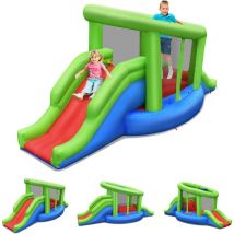 Château Gonflable Escargot avec Aires de Jeux pour 1-3 Enfants de 3 à 10 Ans, Jeux Plein Air avec Toboggan et Trampoline, Tissu Oxford, Charge Max