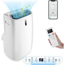 5 en 1 Climatiseur Mobile 14000BTU-28m2- Chauffage, Refroidissement, Classe énergétique A,Minuterie 24H, Contrôle Télécommande/écran/APP, R290 - 