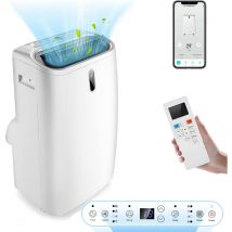 5 en 1 Climatiseur Mobile 16000BTU-35m2- Fonction de Chauffage, Refroidissement,Classe énergétique A,Minuterie 24H, Contrôle Télécommande/écran/APP,