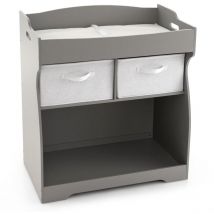 Commode Table à Langer pour Bébé avec Matelas à Langer Imperméable, Commode à Langer, Convient aux Bébés de 0 à 6 Mois, Blanc - Goplus