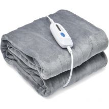 Coperta Elettrica Riscaldata, Coperta Termica a Piumone con 4 Livelli di Temperatura, Timer di 8 Ore, Spegnimento Automatico, Flanella Lavabile (180