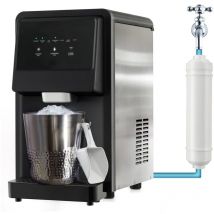 Goplus - Eiswürfelmaschine mit Selbstreinigung, Eisproduktion von 26,4kg/D, automatischer Eiswürfelbereiter für Zuhause & Büro