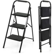 Goplus - Escabeau Pliable à 3 Marches pour Adultes, Léger avec Pédale Large Anti-Dérapante et Poignée Confortable, Escabeau Portable pour Maison et