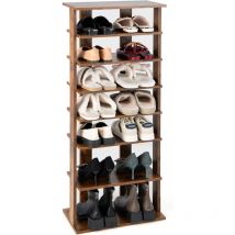 Tagère à Chaussures 7 Niveaux avec Différentes Hauteurs, Meuble à Chaussures avec Base Carrée Robuste, étagères à Chaussures Multifonction, 45 x 25 x