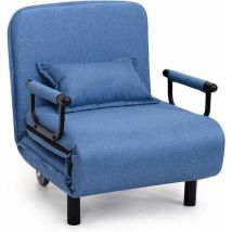 Goplus - Fauteuil Convertible Pliable avec Accoudoirs, Canape-lit Polyvalent avec Oreiller Rembourre, Couverture Demontable, pour Salon, Bureau,