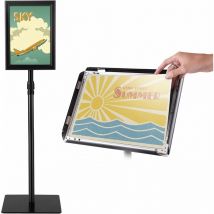 Infostaender Din A4, Hoehenverstellbarer Und Um 360° Drehbarer, Praesentationsstaender Mit Transparenter Pvc-abdeckung, Für Plakate Mit Einer Groesse 
