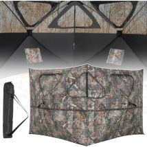 Jagdunterstand, Camouflage Jagdunterstand mit 360 Grad Einwegsicht, tragbarar Pop Up Jagdsichtschutz mit Tragetasche, Tarnversteck für die Jagd,
