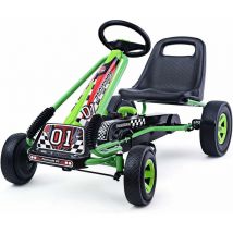 Kart a Pedales Enfants, Siege Reglable,Avancer et Reculer, avec Embrayage et Frein, Pedales Antiderapantes, 4 Roues en Caoutchouc et Plastique, Velos